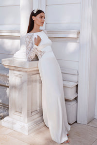 Hera silk and lace wedding dress