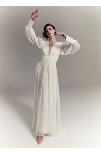 Elizabeth silk chiffon wedding dress